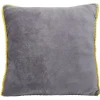 Coussin carré gris et moutarde