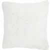 Coussin carré imitation peau de mouton blanc