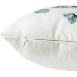 Coussin carré imprimé feuillage vert et blanc 45x45cm