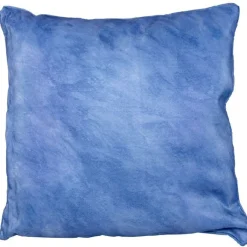 Coussin carré marbré bleu
