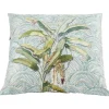 Coussin carré motif feuillage vert 40x40cm