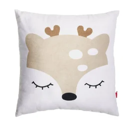 Coussin carré motif renard ou biche 30x30cm