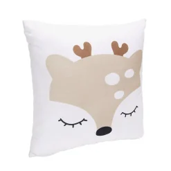 Coussin carré motif renard ou biche 30x30cm