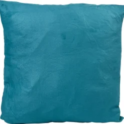 Coussin carré suedine bleu canard