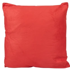 Coussin carré suedine rouge