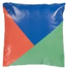 Coussin carré tricolore bleu vert rouge