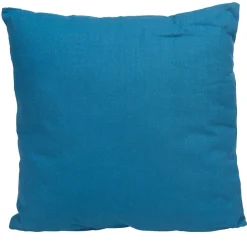 Coussin carré uni bleu canard