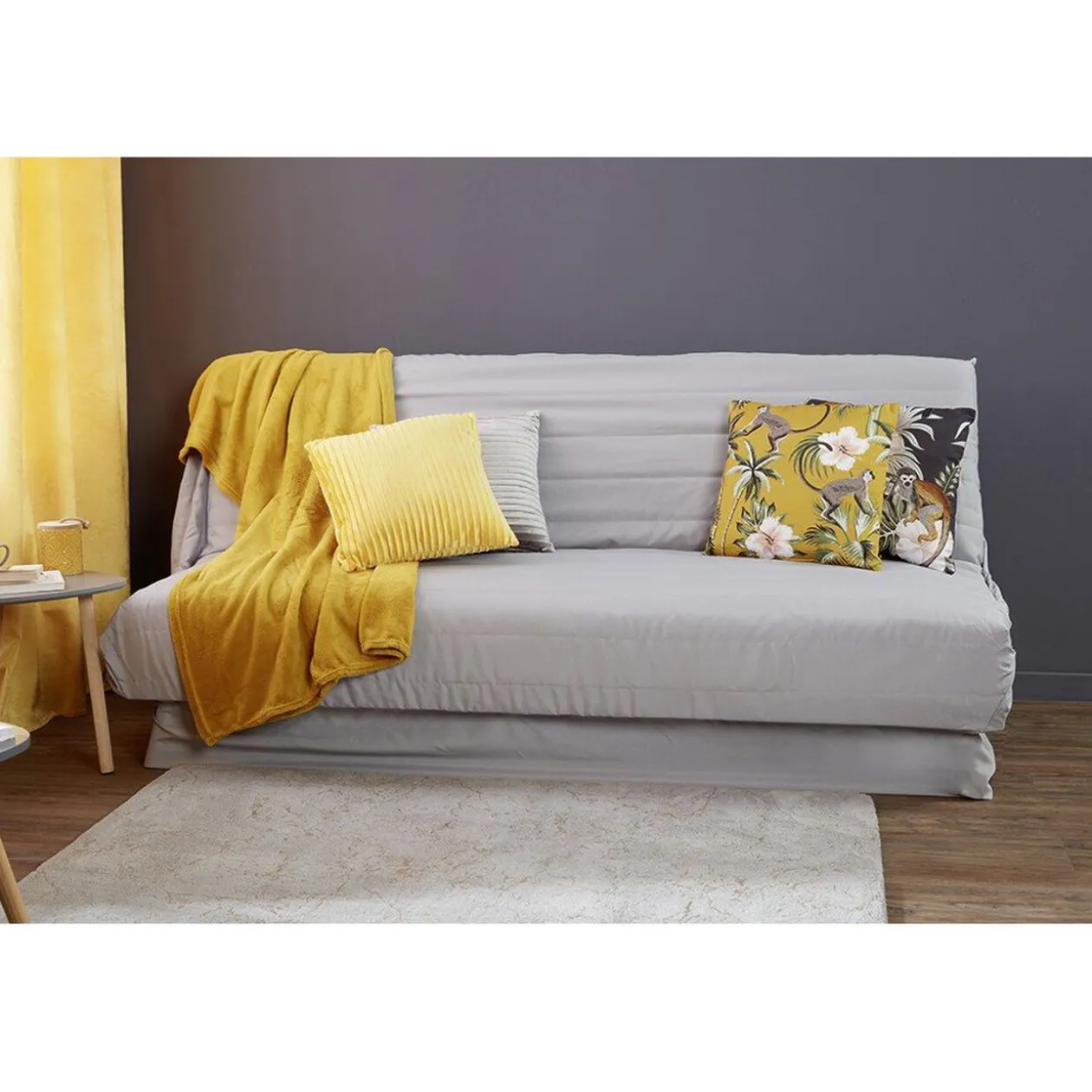 Coussin carré velours avec rayure