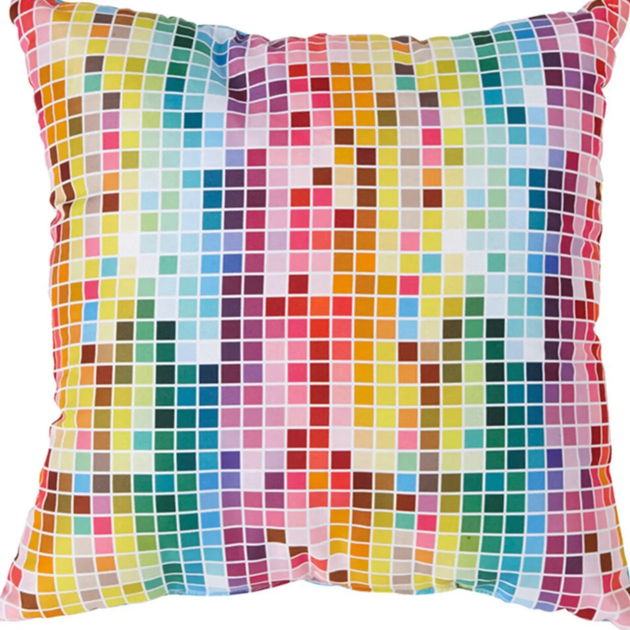 Coussin carreaux multicolores