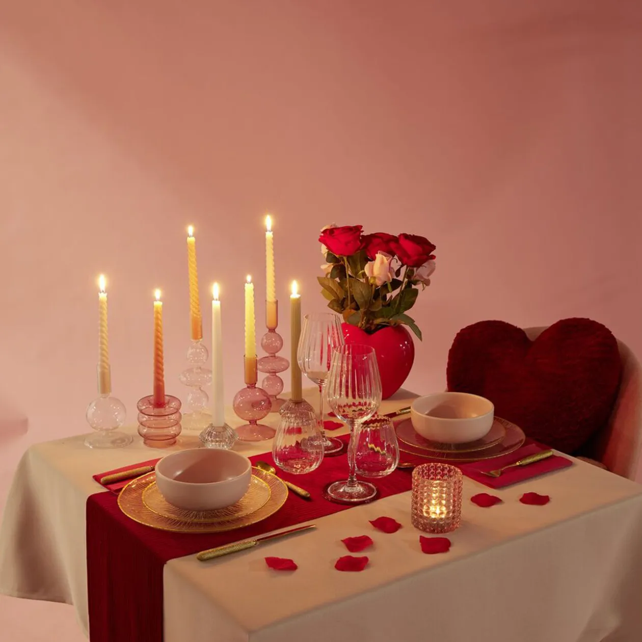 Coussin coeur blanc 40x40cm