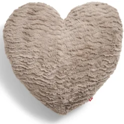 Coussin coeur marron 40x40cm