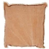 Coussin couleur terre cuite délavé avec frange