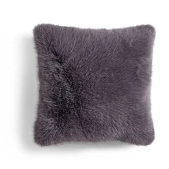 Coussin déco carré 40x40cm polyester gris anthracite ou blanc