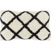 Coussin déco chevron tufté 30x50cm beige et noir