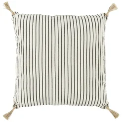 Coussin déco marinière et pompons 45x45cm
