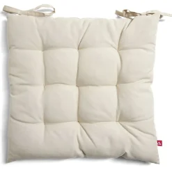 Coussin de chaise écru 40x40cm à nouettes