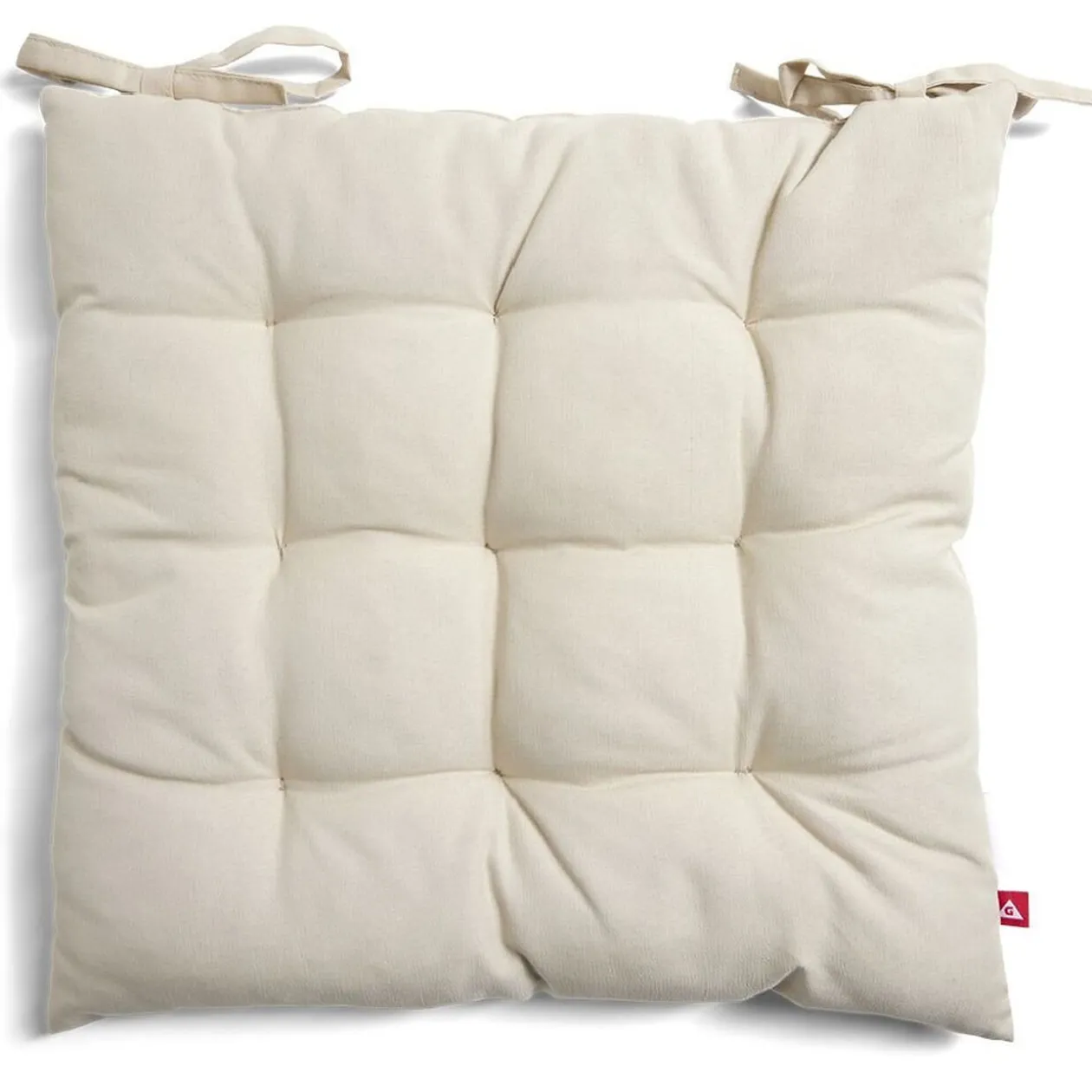 Coussin de chaise écru 40x40cm à nouettes