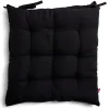 Coussin de chaise noir 40x40cm à nouettes