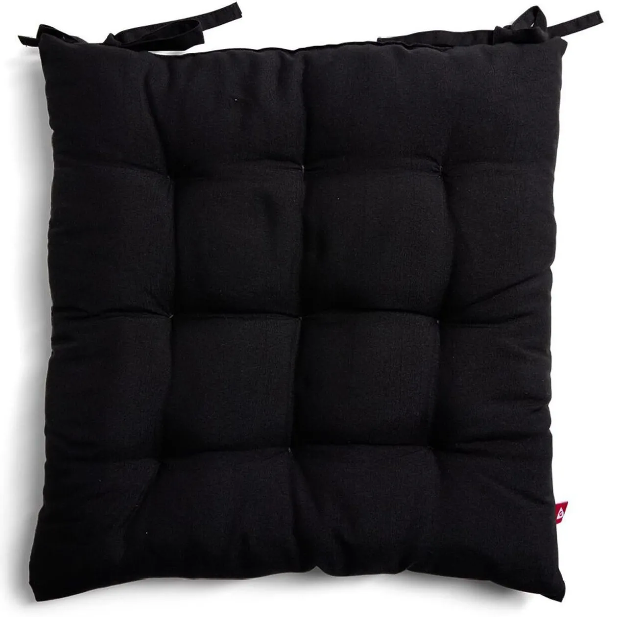 Coussin de chaise noir 40x40cm à nouettes