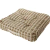 Coussin de sol à carreaux 50x50cm beige