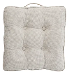 Coussin de sol carré beige à poignée