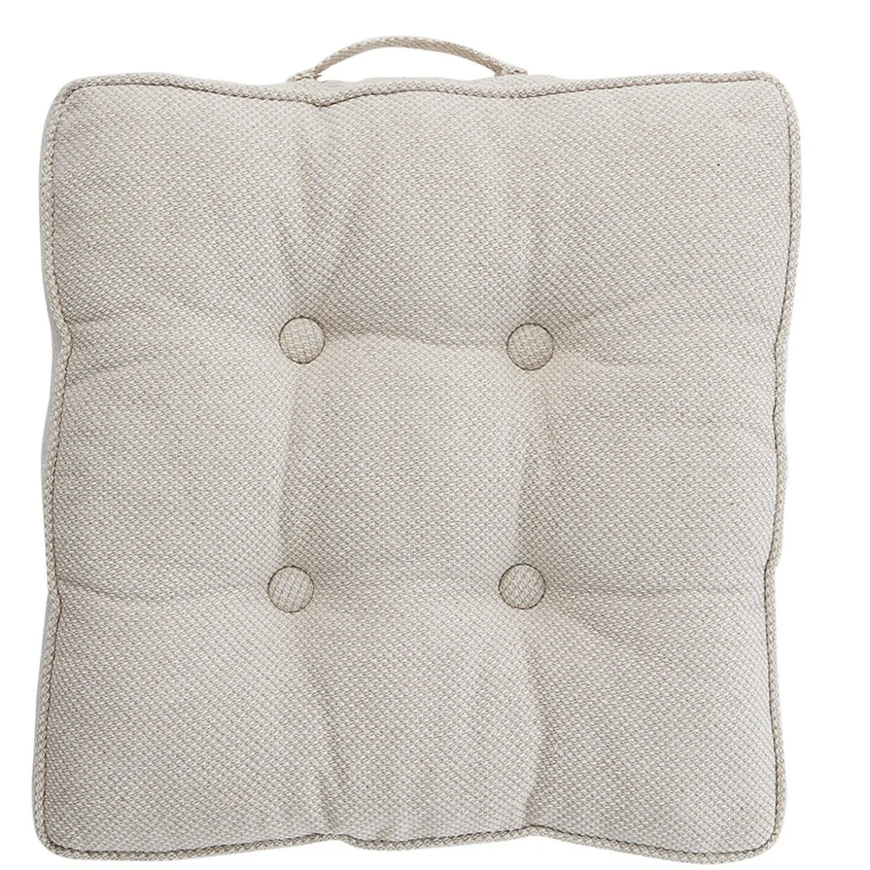 Coussin de sol carré beige à poignée