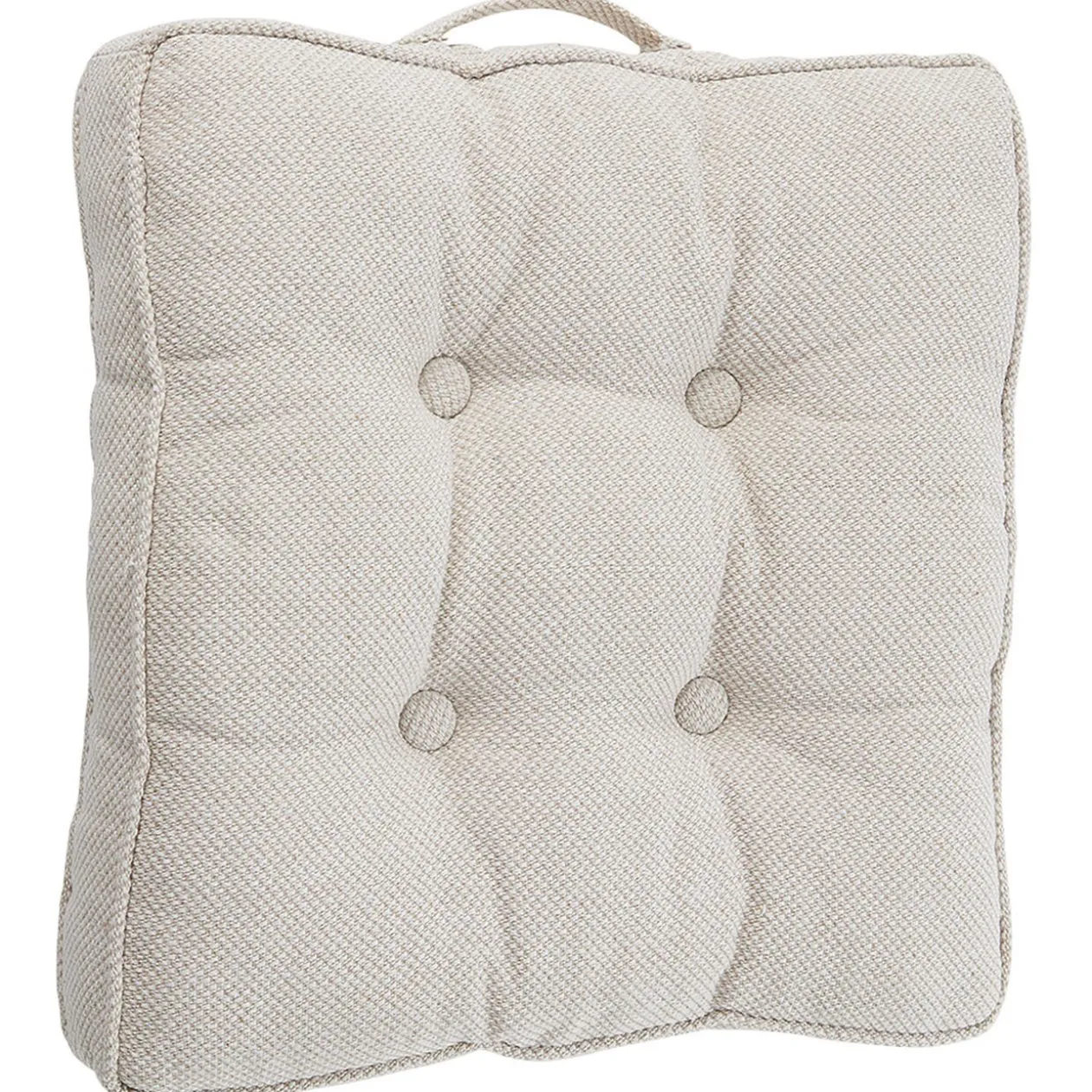 Coussin de sol carré beige à poignée