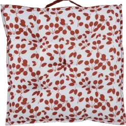 Coussin de sol carré imprimé cerises rouges