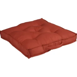 Coussin de sol carré rouge uni