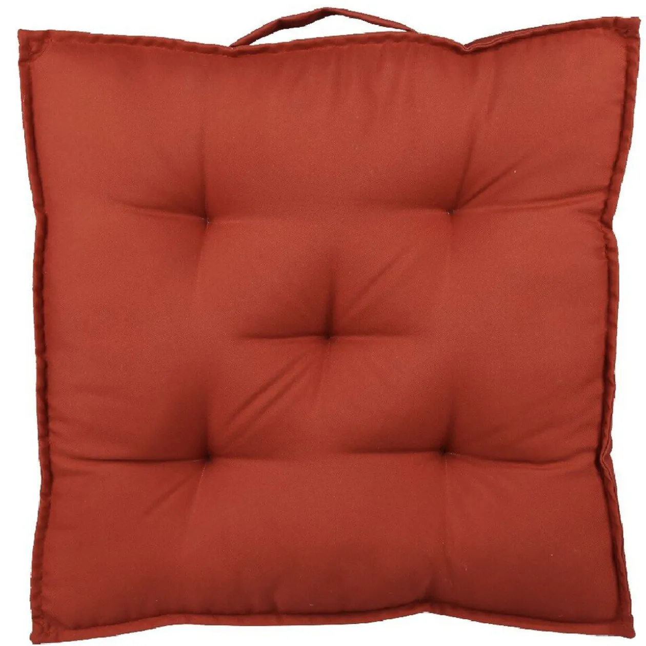 Coussin de sol carré rouge uni