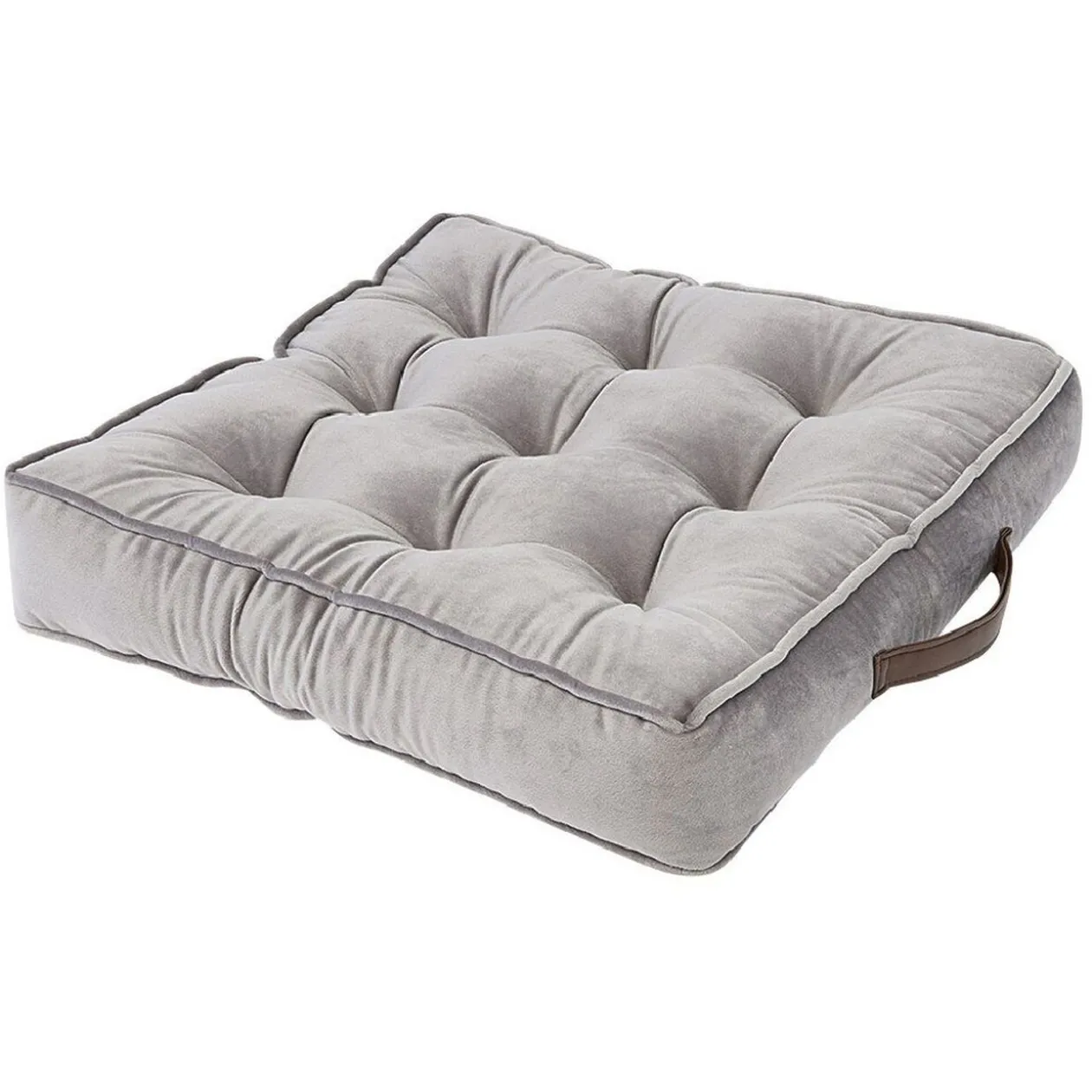 Coussin de sol carré velours couleur uni