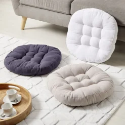 Coussin de sol Ø45cm gris anthracite