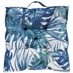 Coussin de sol double face imprimé et uni