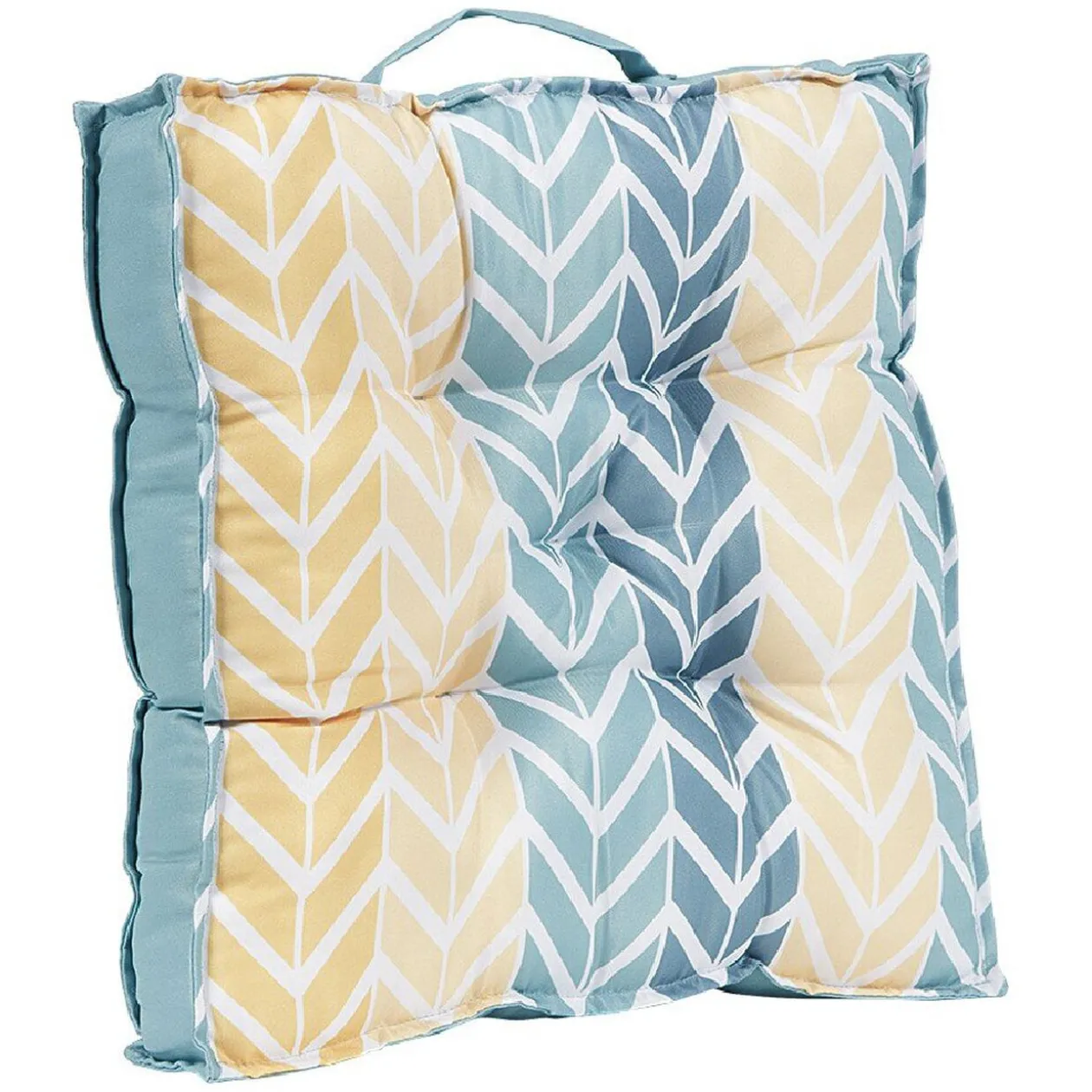 Coussin de sol double face imprimé et uni