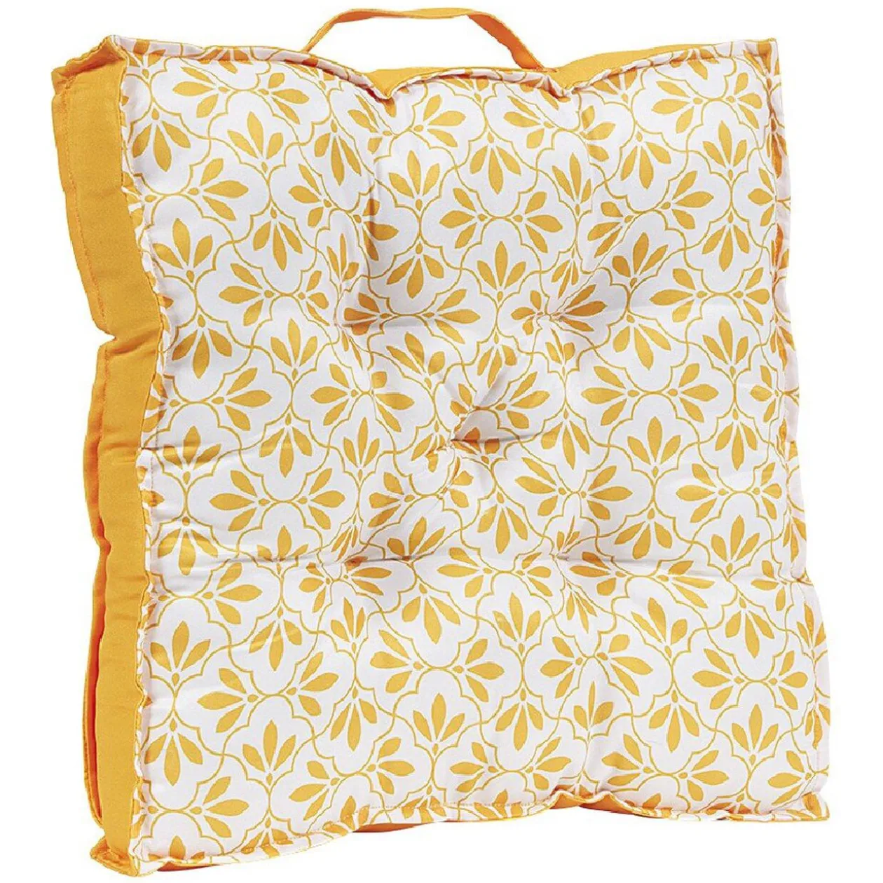 Coussin de sol double face imprimé et uni