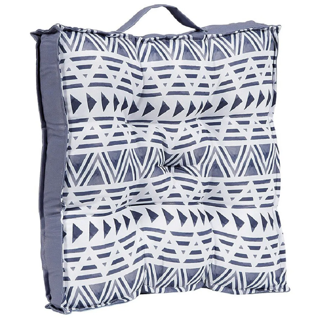 Coussin de sol double face imprimé et uni