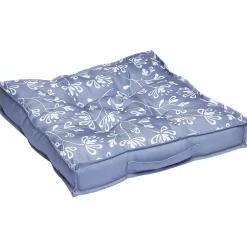 Coussin de sol gris avec motif imprimé blanc