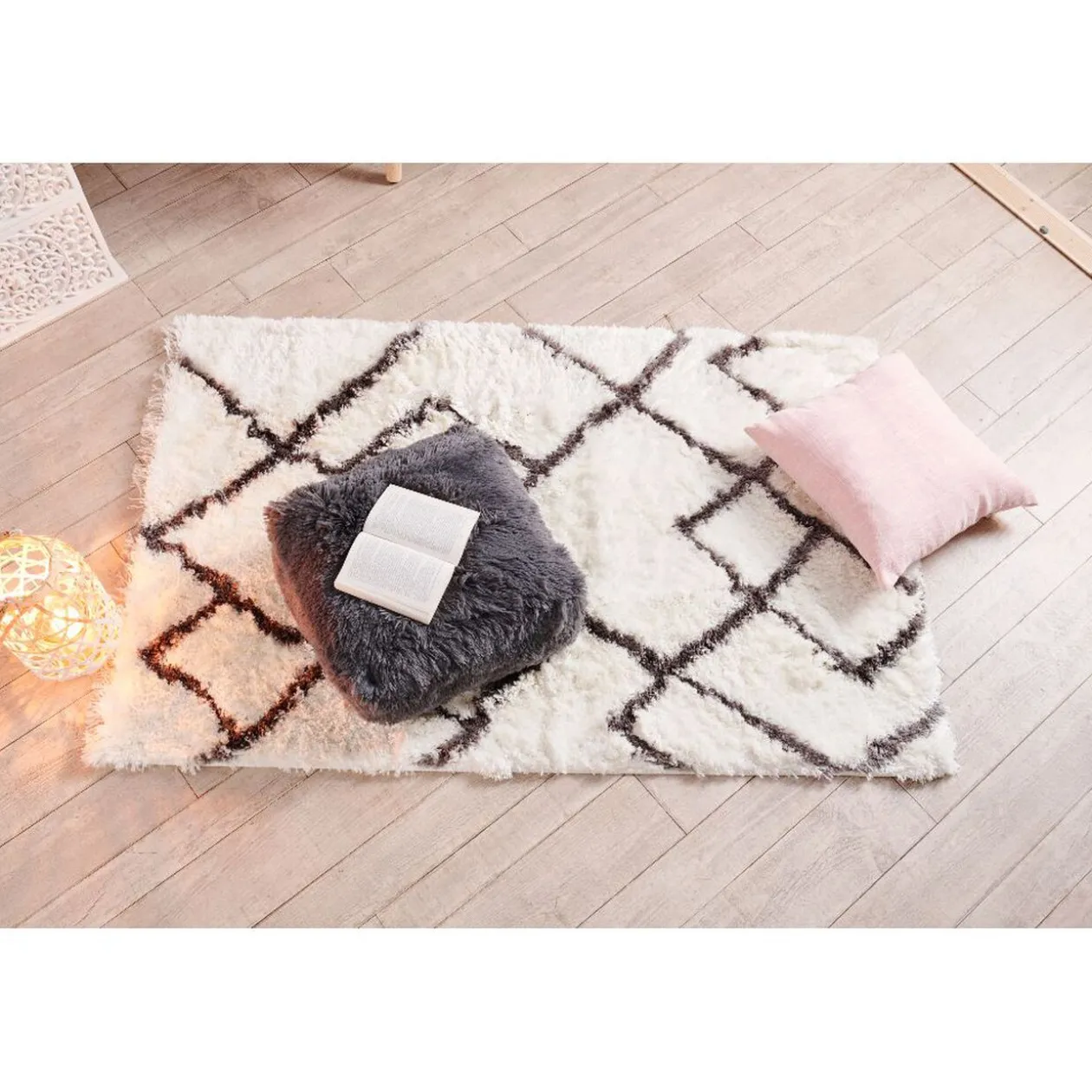 Coussin de sol shaggy 40x40 cm