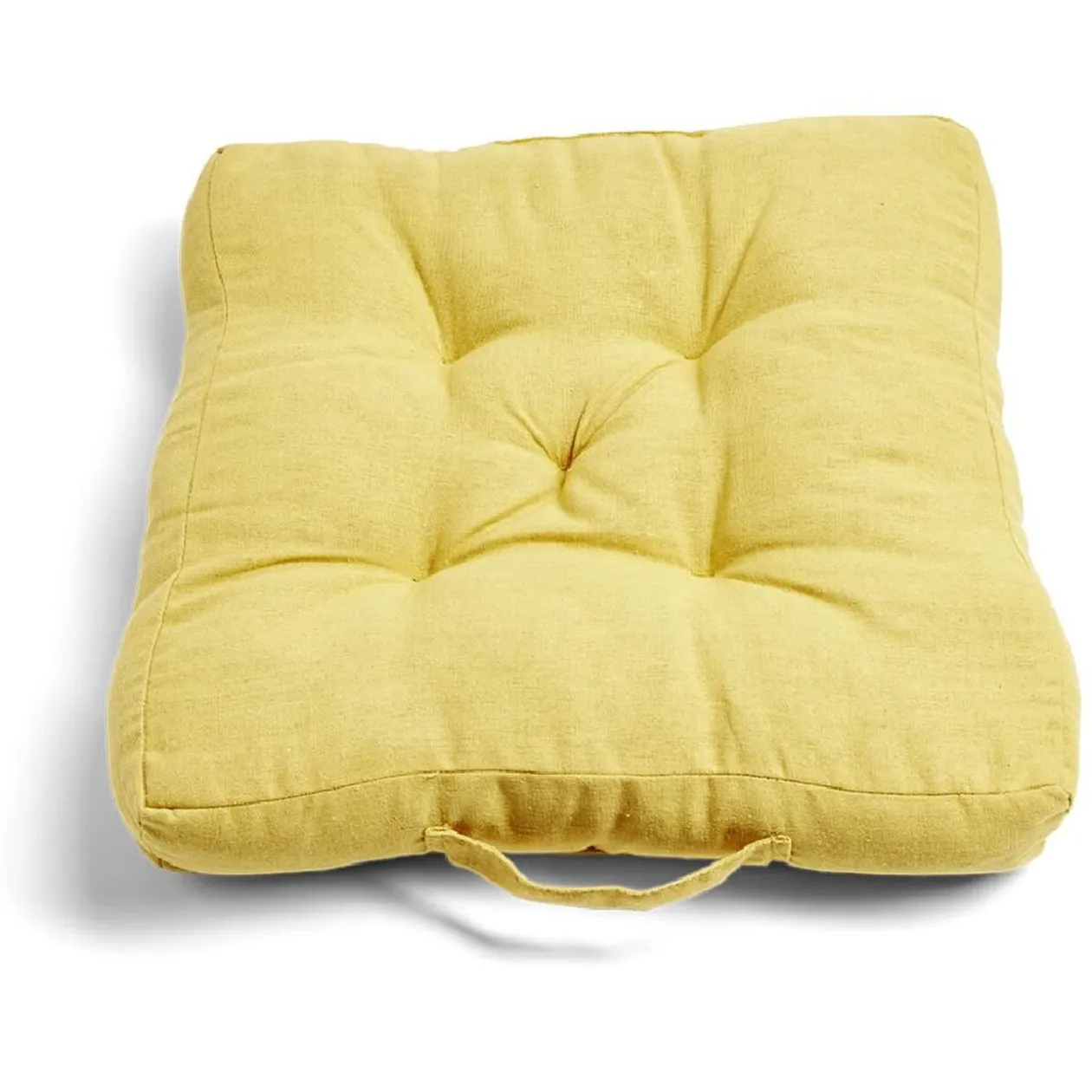 Coussin de sol 45x45cm polycoton beige et jaune