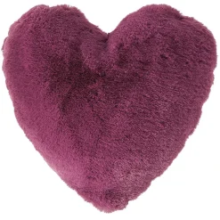 Coussin effet fourrure en forme de coeur 3 coloris