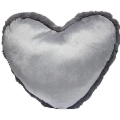 Coussin effet fourrure en forme de coeur 3 coloris