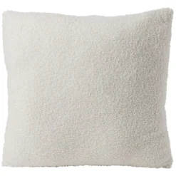 Coussin effet laine bouclée blanc 40x40cm