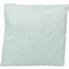 Coussin effet lin uni bleu