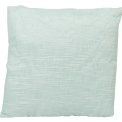 Coussin effet lin uni bleu