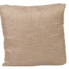 Coussin effet lin uni taupe