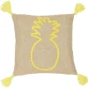 Coussin en jute design tropical