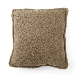 Coussin en tissu bouclette vert olive 40x40 cm