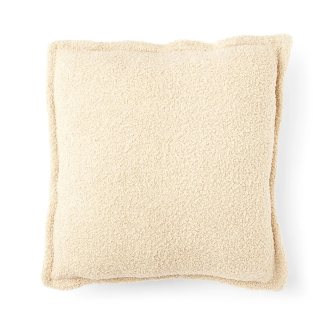 Coussin en tissu bouclette beige 40x40 cm