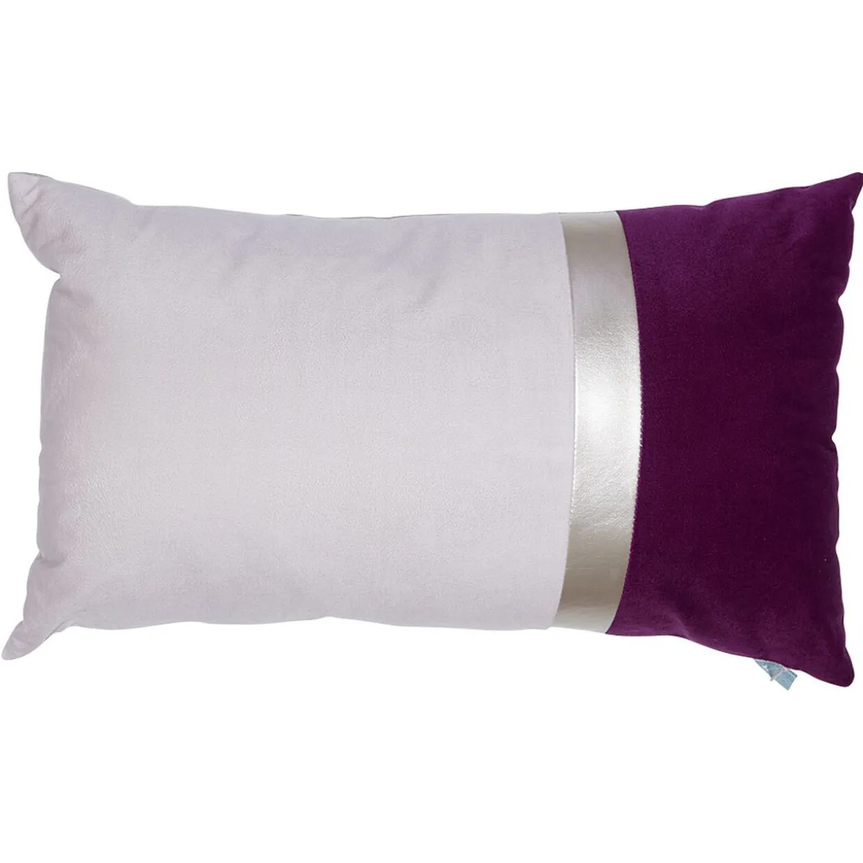 coussin en velours bicolore rose et bordeaux