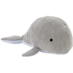 Coussin forme baleine polyester gris